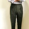 Yeossal Cotton Chinos High Waisted Forest Green Waist 30 In. Side Adjusters Slim