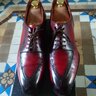 WINSON SHOEMAKER BURGUNDY RED SPLIT TOE DERBYS LEATHER SHOES UK9.5, 10US, EU44