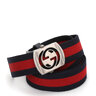 Gucci Antique Tone Buckle Web Belt Red Blue