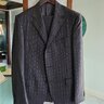 SOLD-CARUSO CHARCOAL PINSTRIP SUIT 42R MADE IN ITALY 100% WOOL EXCELLENT