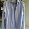Sold-Eton Mens Blue Twill Dress Shirt 16.5/42 Slim  Cotton