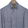 G. Inglese Washed "denim" flannel cotton shirt with flapped chest pockets, buttoned collar