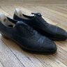 Koji Suzuki Spigola Semi-bespoke Captoe Oxfords, Black Leather, Size 40