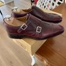 Meermin UK10 Aubergine double monkstraps