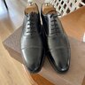 SOLD - Lof & Tung UK9 Black Cap Toe Oxfords