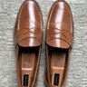 Rancourt & Co caramel/natural shell cordovan pinch penny loafers, 11 D w/box