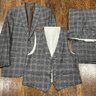 BRIONI Plaid 3 Piece Wool Suit 52 EU Dual Vent Flat Front