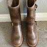 THE FLAT HEAD GOODYEAR WELTED ENGINEER BOOTS - NATURAL CHROMEXCEL SIZE 6.5