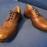 SOLD Tricker's Bourton Brogue in Caramel Kudu - New in cloth bags - Size 11