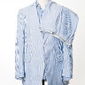 HUGO BOSS BALDESSARINI Blue Striped Pure Silk Suit Italy Made EU52L US42L