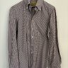 G. Inglese - Bordeaux & grey striped cotton shirt, buttoned collar - 15/38