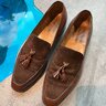 Enzo Bonafe Belgian Loafer UK7.5/US8 in cognac calf / suede