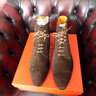 Carmina Dark Chocolate Brown Suede Derby Boots Size UK9