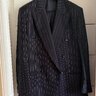 6x1 Double Breasted navy pinstripe suit; The Rake Tailored Garments; 38US / 48EUR; Made in Italy