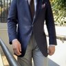 Cavour Mod 2 S/S 20 navy herringbone sport coat; 38US / 48EUR, made in Italy,