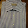 SOLD NWT Canali Light Blue/White Stripe Modern Fit Dress Shirt Size 16 Retail $285