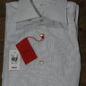SOLD NWT Kiton White/Blue Stripe French Cuff Dress Shirt Size 16.5 Retail $895