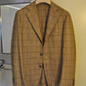 Caruso - NWT 38/48 Brown Windowpane Wool Sport Jacket Italy