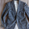 SOLD Suitsupply 42R grey windowpane flannel Washington