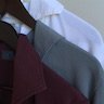 (SOLD) 3 Eidos Lupo Polos in white, olive, and burgundy - large (fit like medium)