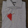 SOLD!  NWT Kiton White/Blue/Brown Stripe Shirt Size 16.5