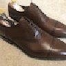 PRICE DROP Carmina Semi-brogue Brown Oxfords BNIB 8.5EE (UK) Rain Last, JR Soles, w/ trees