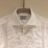 Drake's black tie white pleated dress shirt (size 15.5, made in England)