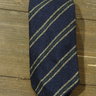 SOLD NWT Drakes Navy Blue Rep Stripe Unlined Wool/Silk Tie $200