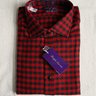 NWT $525 RLPL "Aston" Tailored Fit Winter Sport Shirt, Red & Black Check, 100% Cotton, Size XL