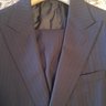 SOLD RALPH LAUREN PURPLE LABEL SUIT NAVY WITH CAMEL STRIPES 42R