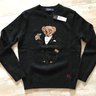 NWT Polo Ralph Lauren Tuxedo Teddy Bear with Martini Cashmere Blend Sweater XS, S