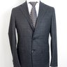 SOLD! NWT SARTORIA PARTENOPEA Handmade Dark Gray Micro Check Flannel Wool Suit US38/EU48