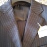 SOLD BELVEST FOR BURBERRY SUPER 120 NAVY PINSTRIPE 40 R