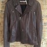 Robert Geller brown leather moto, lamb, 38