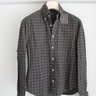 SOLD | EIDOS Cotton Flannel Button Down Shirt 15.5/39 Green/Grey Check