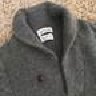 *SOLD* Epaulet Charcoal Scotland lambswool shawl collar sweater - Size Medium (slim fit)