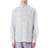 PERO Blue Striped Cotton Voile Elongated Shirt 38/S