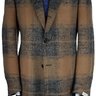 NWT EIDOS NAPOLI Monte Coat: camel linen check grey eu 50 us 40