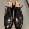 SOLD - Carmina Captoe Black Rain Oxford UK8.5 - Like New