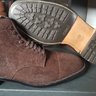 SOLD: Alden Tobacco Reverse Chamois Captoe 9.5D Plaza Last Commando Sole Pull-Up Tab