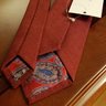 NWT Yellow Hook Tie Co Shantung Slubby Red Silk Tie