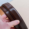 Dark Cognac Horween Cordovan 32mm leather belt with screw buckle - Size 100
