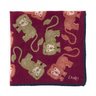 Drakes Purple Lion Print Pocket Square