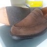 ALDEN SLIP ONS 11C-44.5 VAN LAST BROWN SUEDE RUBBER CREPE SOLE NEW