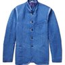 SOLD❗️MASSIMO ALBA Linen Cotton Blazer Watercolor Blue Stand Collar NEW IT48