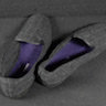 Sz 10 RL Purple Label Loro Piana Cashmere Slippers : Medium Gray Diamond stitch pinstripe