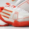 ADIDAS ADIZERO FEATHER TENNIS CLAY 11,5D 46 White Pearl and Orange white and red sole NEW
