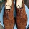 SOLD! Edward Green 202E last UK5.5 US 6 suede brogues wingtips with storm welt and dainite soles