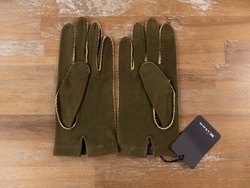 KITON green leather unlined gloves - Size Large - NWT