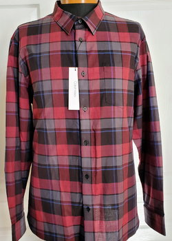 New CALVIN KLEIN Light Flannel Shirt, Slim fit, XL Fits Like L